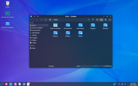 Dolphin no desktop new tema dark - Site Oficial Biglinux